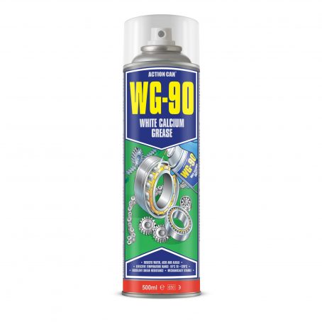 WG90 - Spray de Massa Branca 500ml | Características principais Massa lubrificante de uso geral NLGI grau 2 Excelente resistência à água, ácidos e alcalinos Gama de temperaturas efectivas -10°C a +120°C Mecanicamente estável com excelente resistência ao cisalhamento Propriedades de protecção e anti-corrosão melhoradas Extremamente baixa lavagem com água