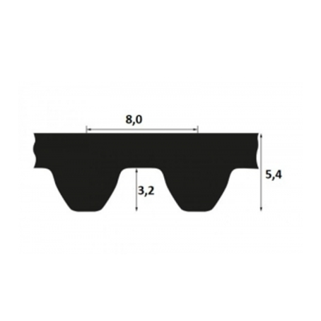 1440 S8M 012 | PERFIL: STD-8M NºDENTES: 180 COMPRIMENTO Ld (mm):  1440.00 LARGURA (mm): 12.00